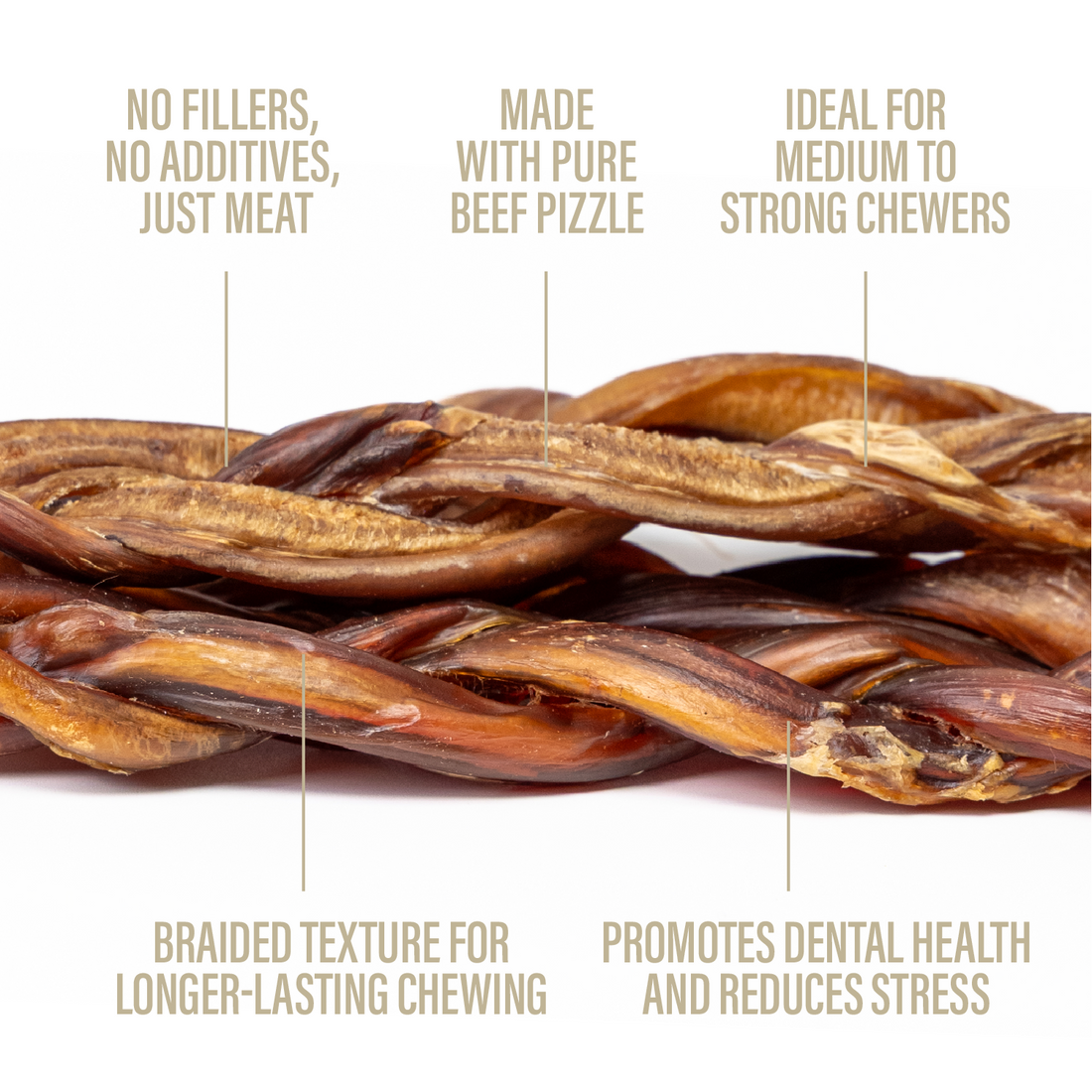 Braided Bully Sticks for Dogs – 5-6" (3 Count)