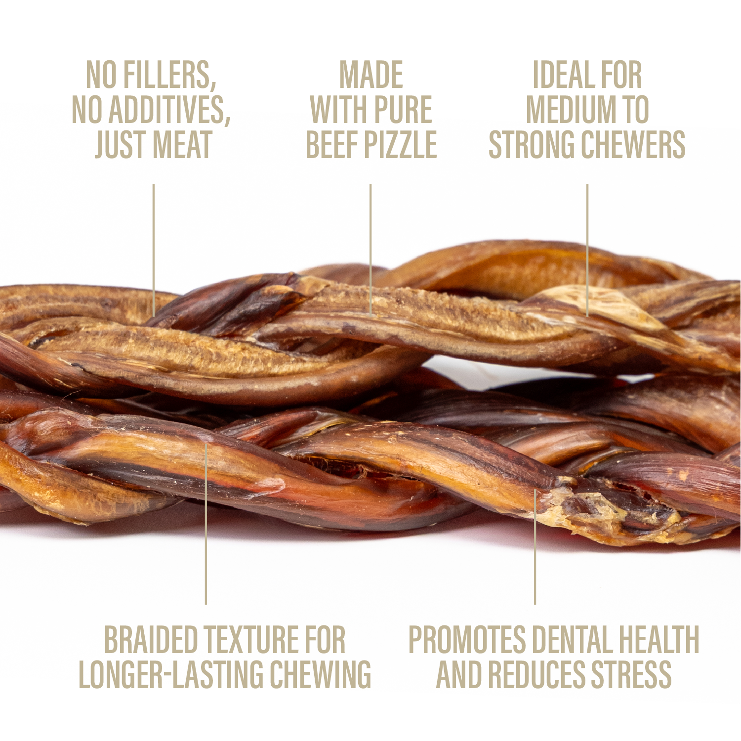 Braided Bully Sticks for Dogs – 5-6" (3 Count)