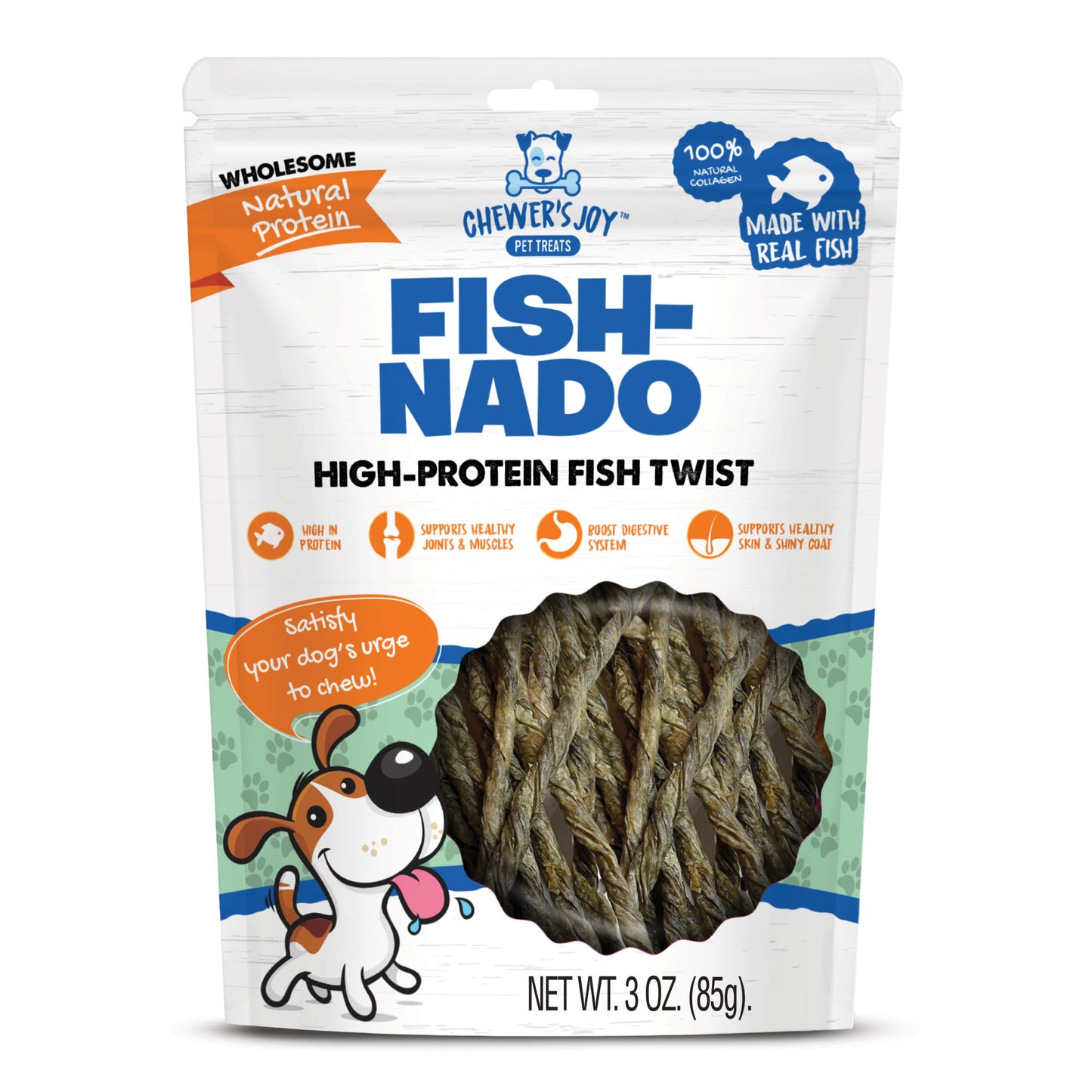 Chewer's Joy Fish-Nado dog treats