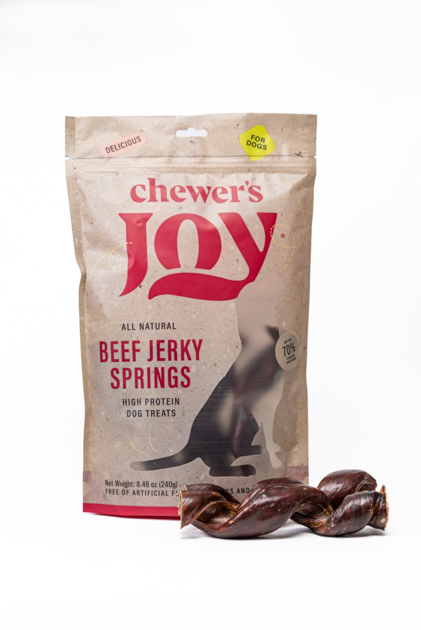 Beef Jerky Spring Sticks for Dogs – 7-8" (12 Count)