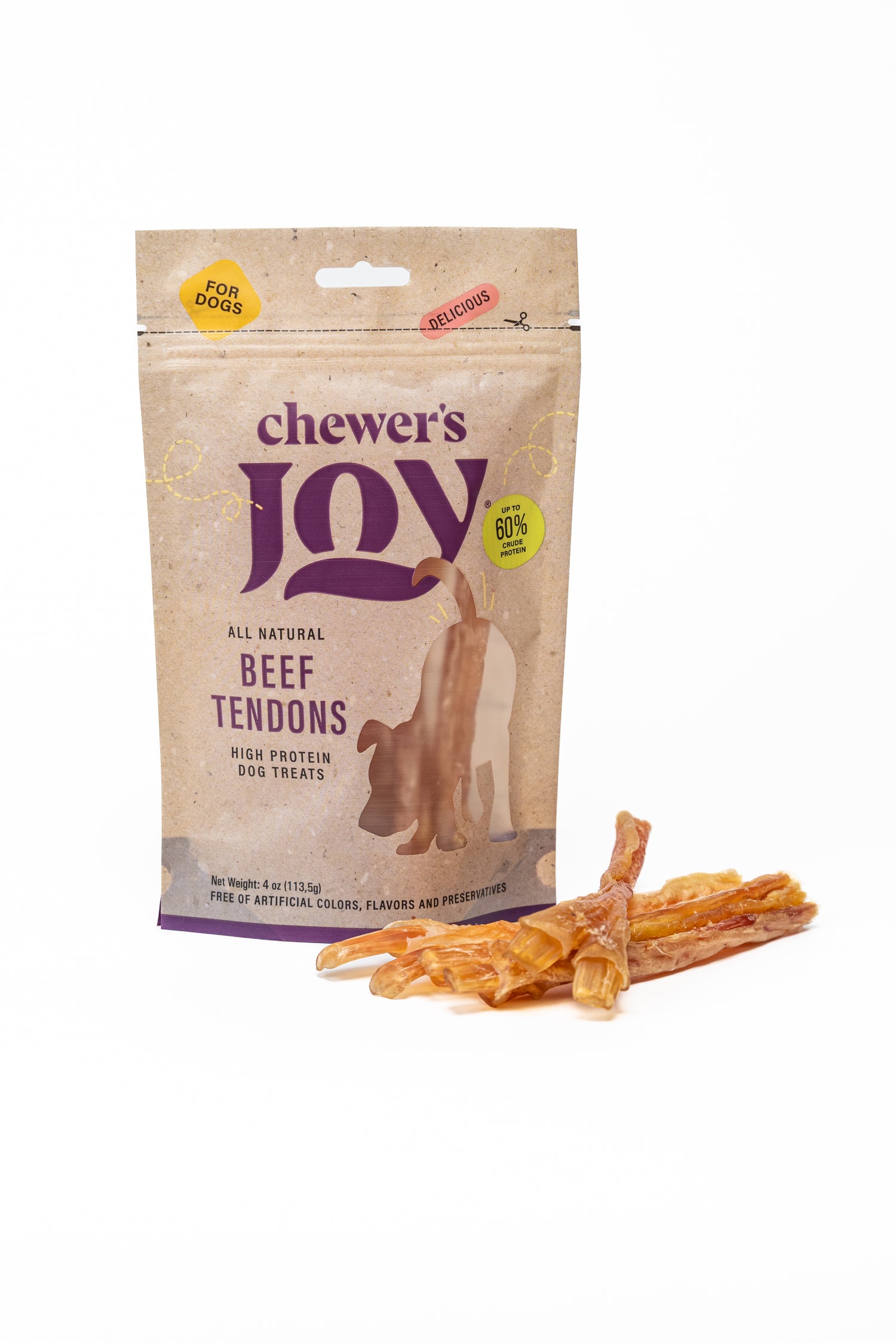 Beef Tendons – 5-6" Chews for Dogs (4oz)