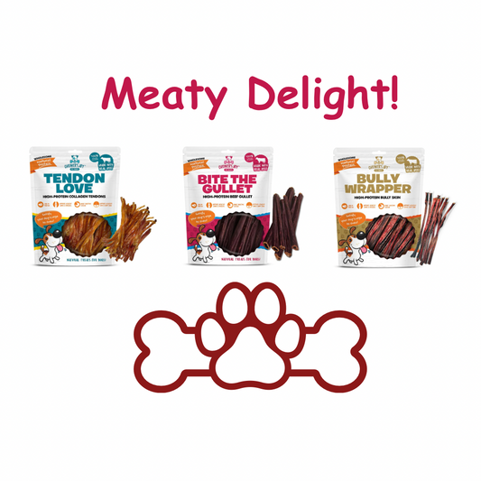 Chewer's Joy Meaty Delight Bundle Dog Treats - All Natural and Full of Benefits.