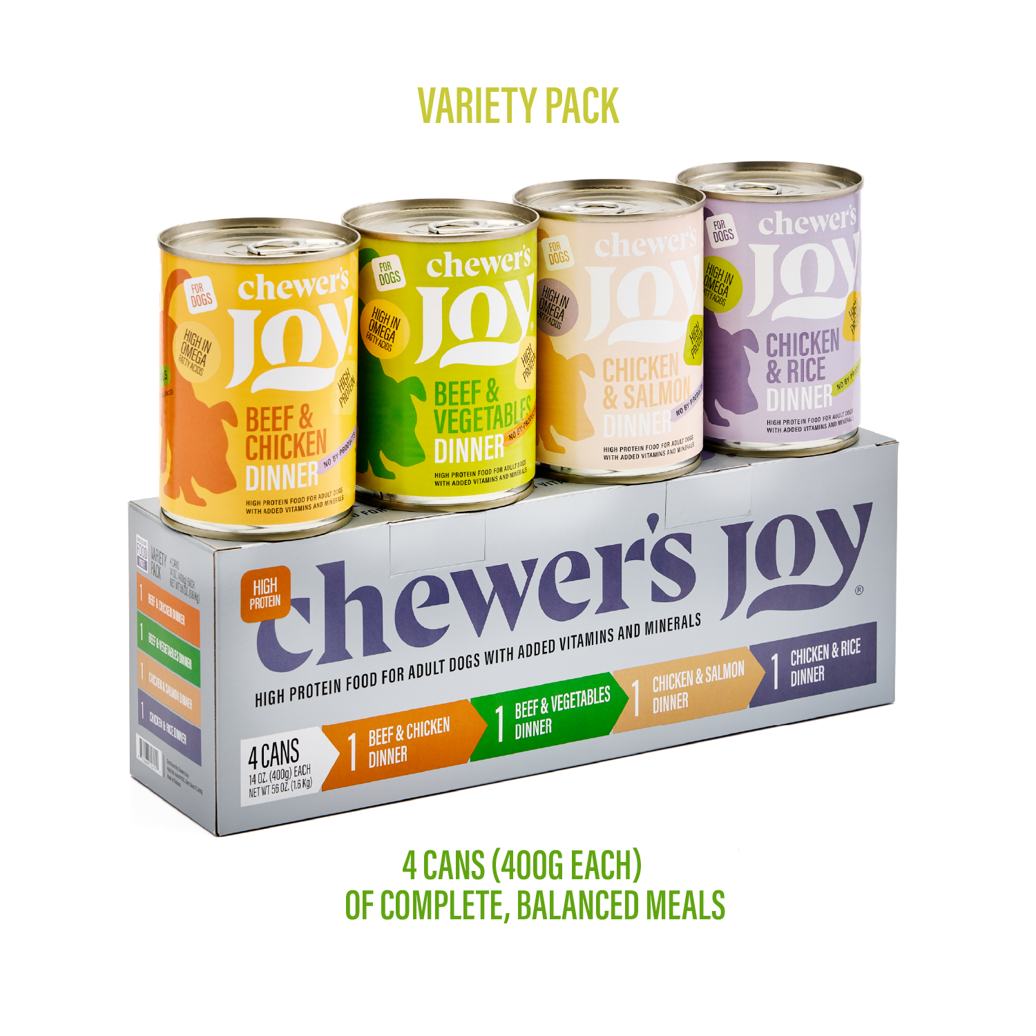 Variety Pack Dinner for Dogs – 4 Flavors